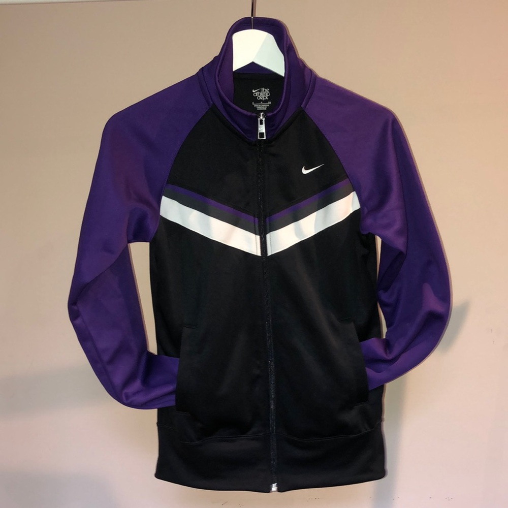 Nike Black and Purple chevron Zip-Up Jacket